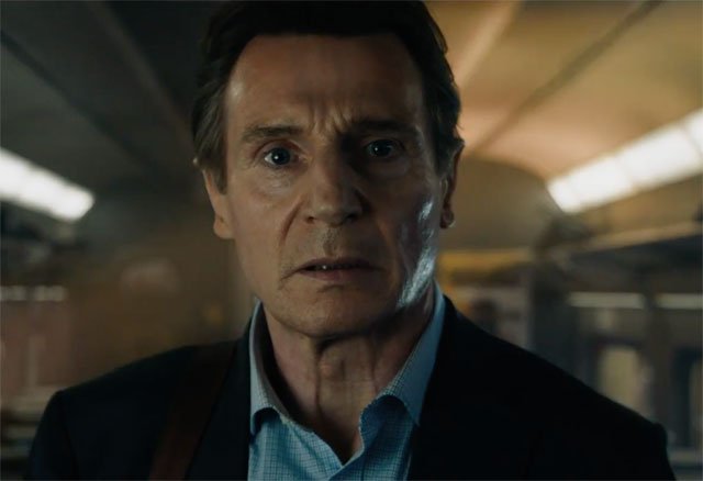 Liam Neeson close-up in The Commuter