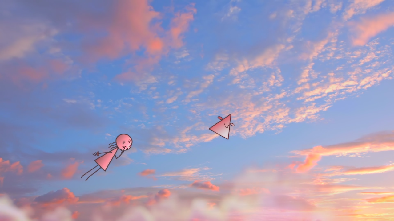Flying through Triangle Land in World of Tomorrow 2