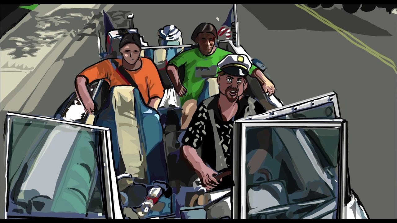 Boat car in Linklater's Waking Life